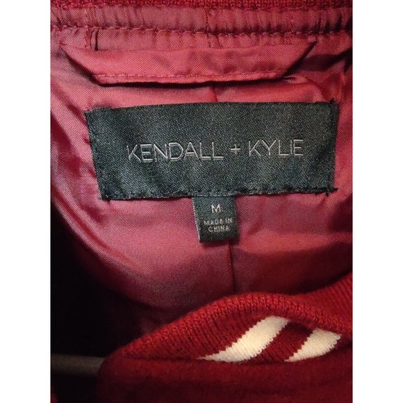 KENDALL + KYLIE | Los Angeles Letterman Varsity Jacket in Burgundy Red - Picture 5 of 9